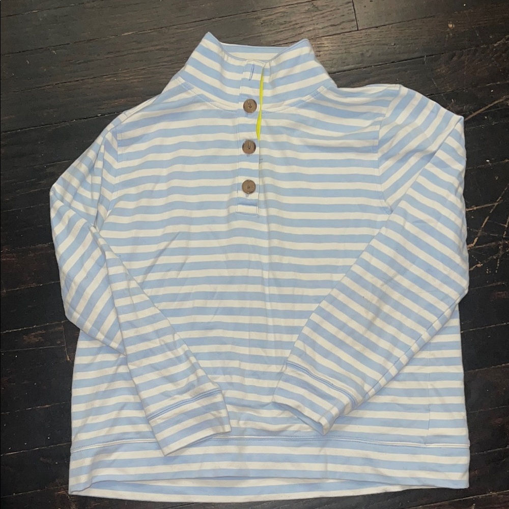 Striped Light Blue & White Kids Pullover Top